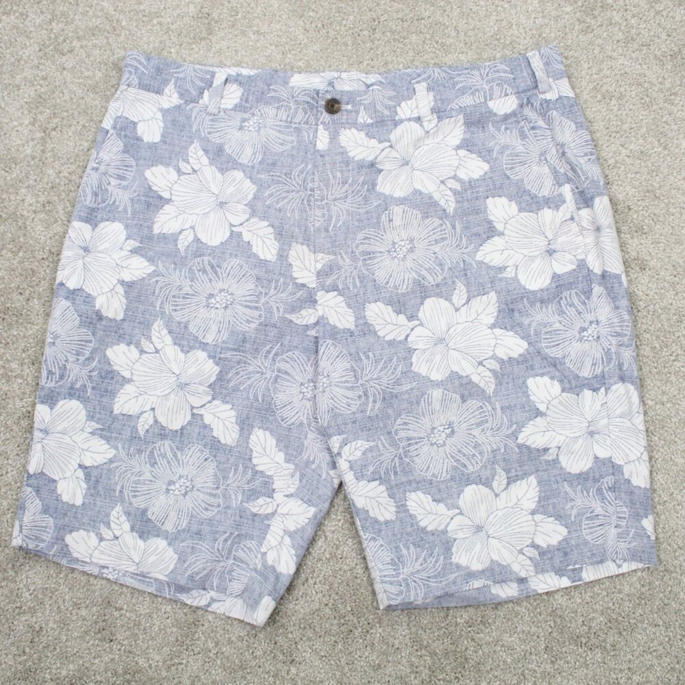 Brooks‎ Brothers 346 Chino Shorts Mens 38 Blue/White Floral w/ 11" inseam